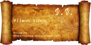 Vilmos Vince névjegykártya